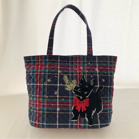 Vera Bradley Small Vera Tote Bag in Tartan Plaid Scottie Dog - Picture 4 of 16